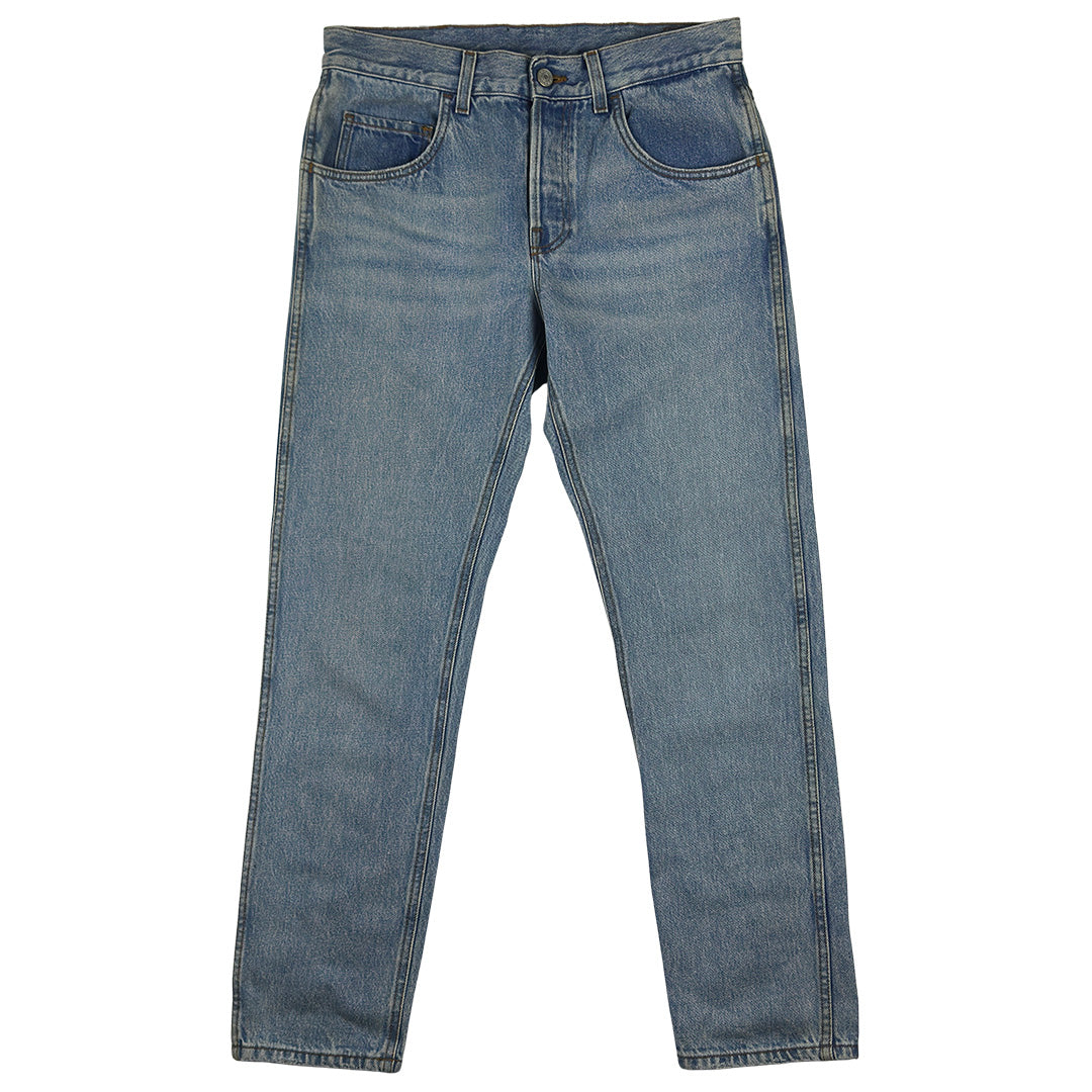 "Loved" Embroidered Denim