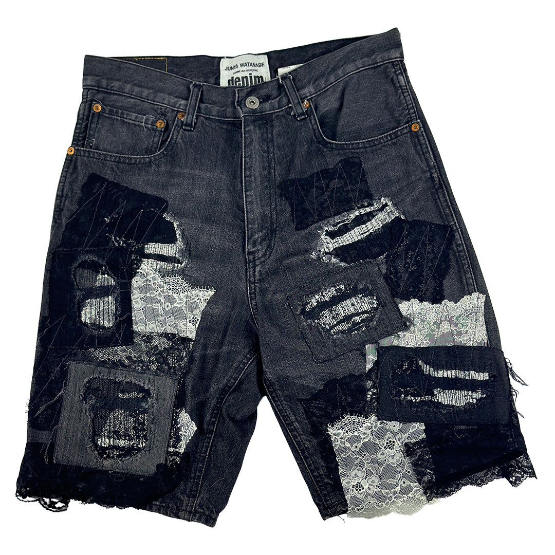 Lace Rebuild Denim Shorts