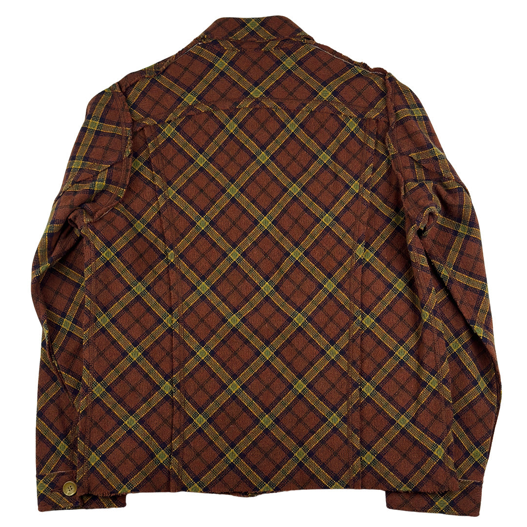 Plaid Exposed Edges Trucker