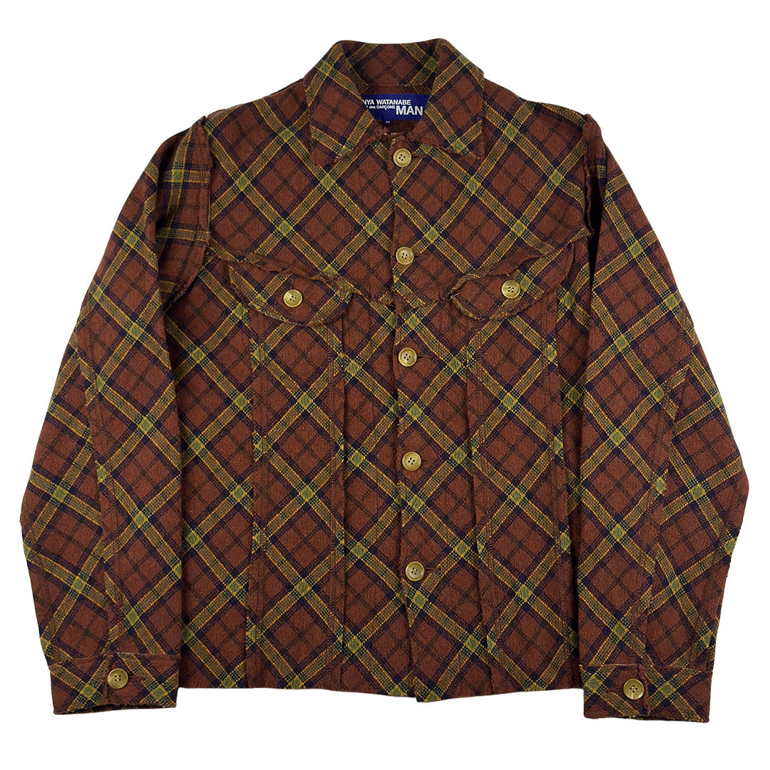 Plaid Exposed Edges Trucker