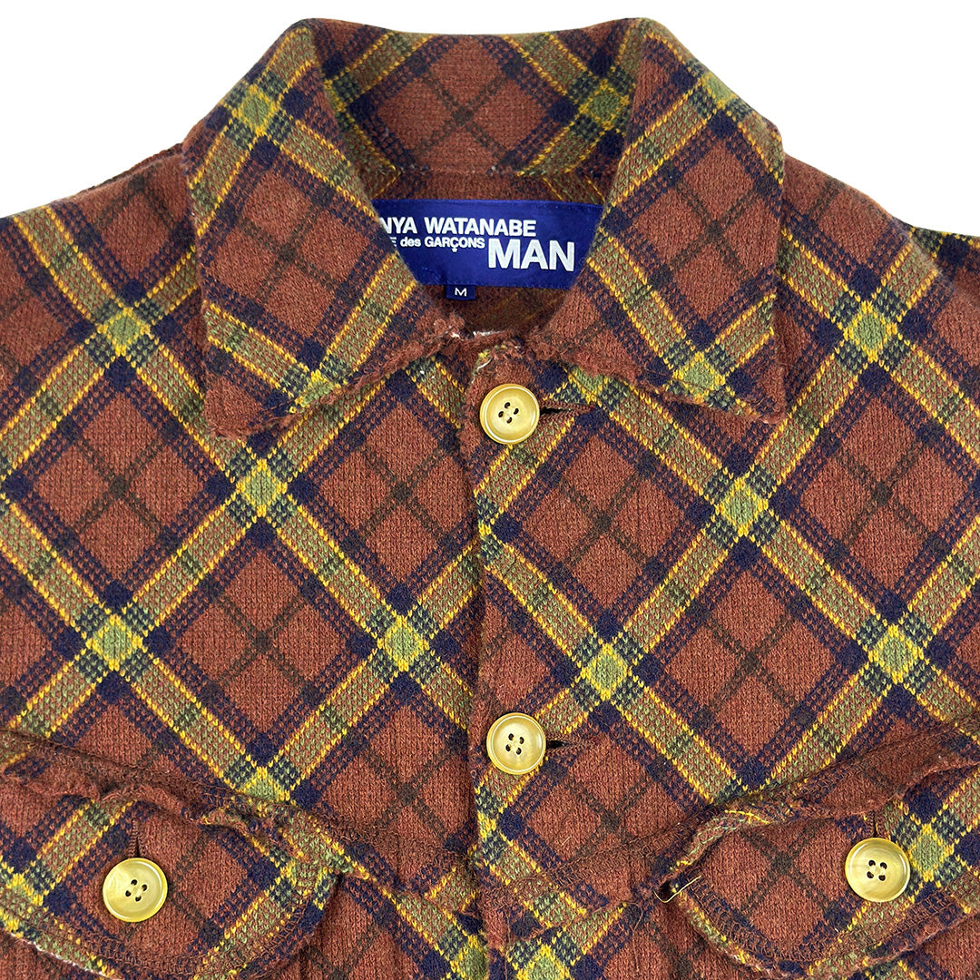 Plaid Exposed Edges Trucker